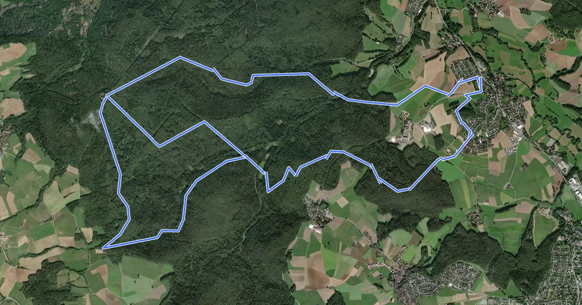 Маршрут Heinersreuth Rundwanderweg "Brauner Hut" на спутниковом снимке