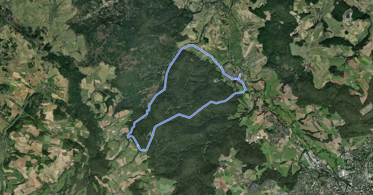 Маршрут Heinersreuth Rundwanderweg "Oranger Hut" на спутниковом снимке