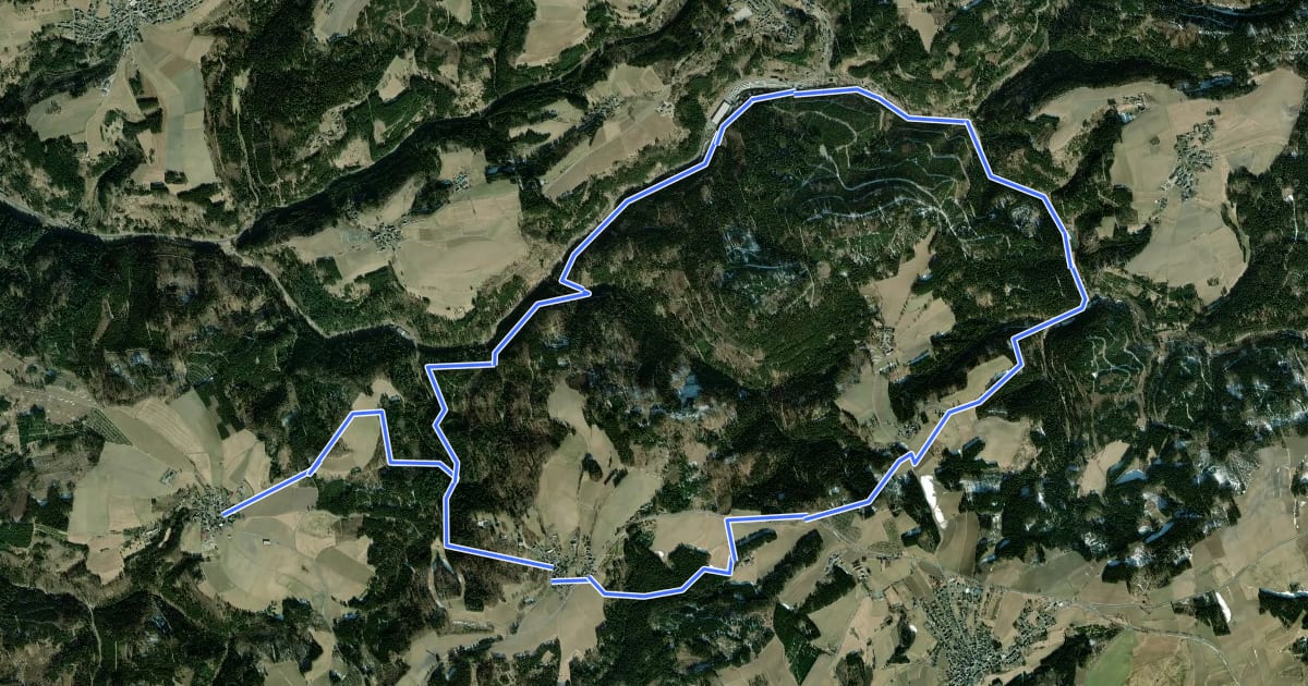 Маршрут Heinersreuther Schlösserweg DÖ 71 на спутниковом снимке