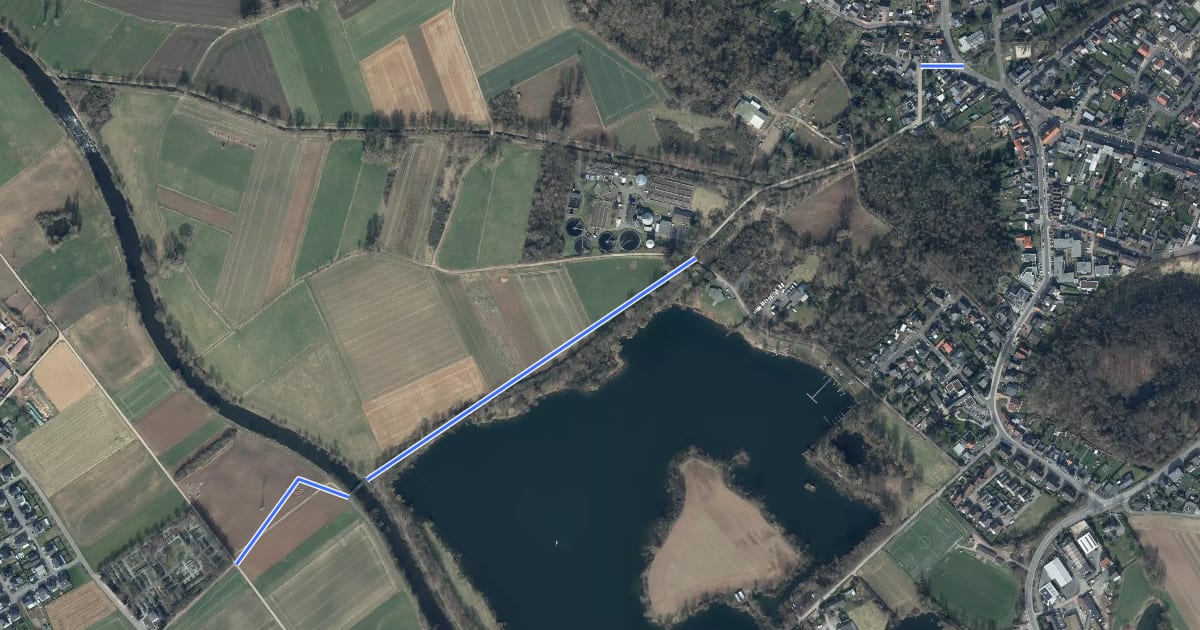 Маршрут Heinsberg (16) - Hückelhoven (92) на спутниковом снимке