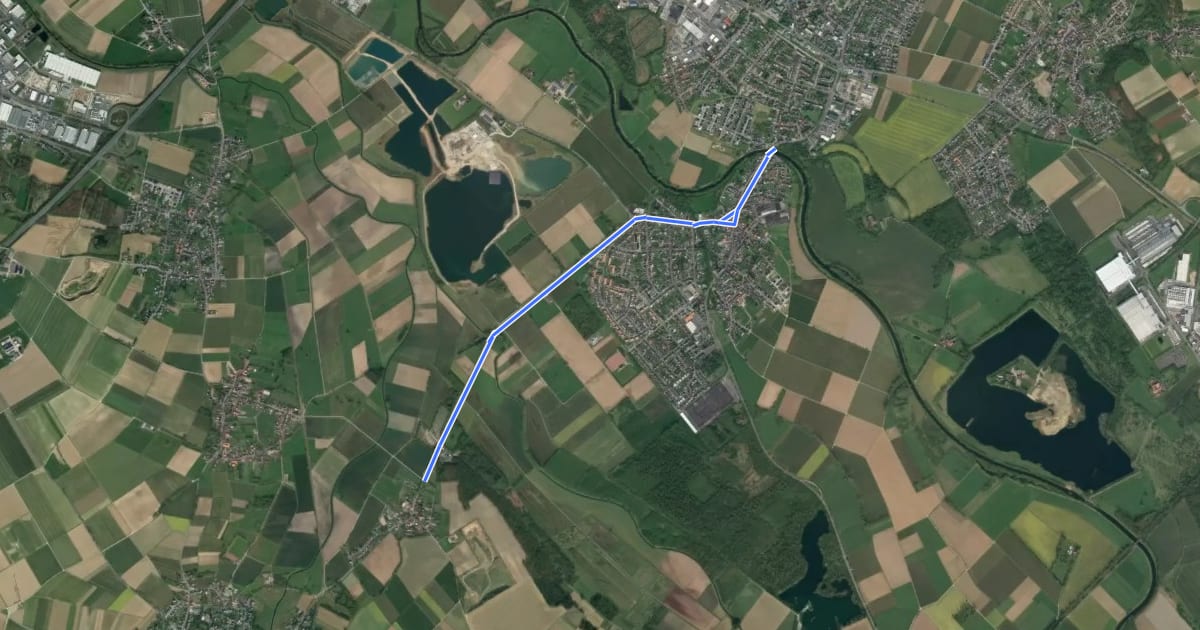 Маршрут Heinsberg (17) - Hückelhoven (99) на спутниковом снимке