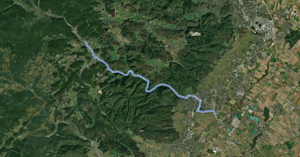 Маршрут Helenentalradweg на спутниковом снимке