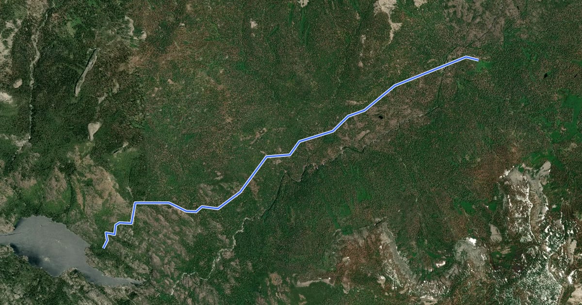 Маршрут Hell Hole Trail на спутниковом снимке