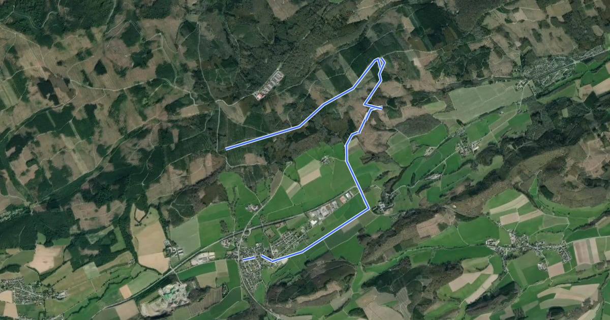 Маршрут Hellefeld Rundweg A4 на спутниковом снимке