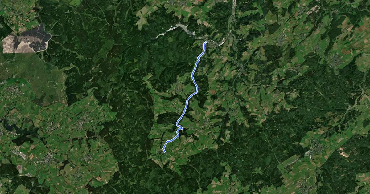 Маршрут Hellenthal (49) - Udenbreth (78) на спутниковом снимке