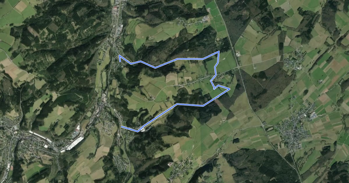 Маршрут Hellenthal Rundweg 12 на спутниковом снимке