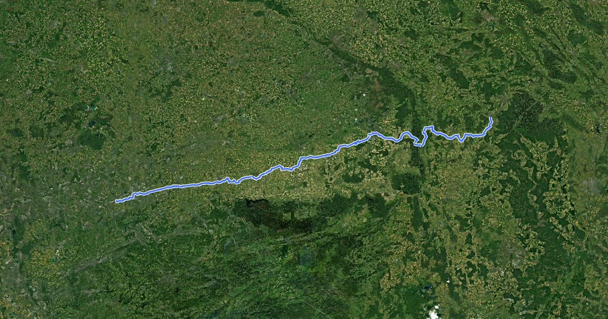Маршрут Hellweg-Route на спутниковом снимке