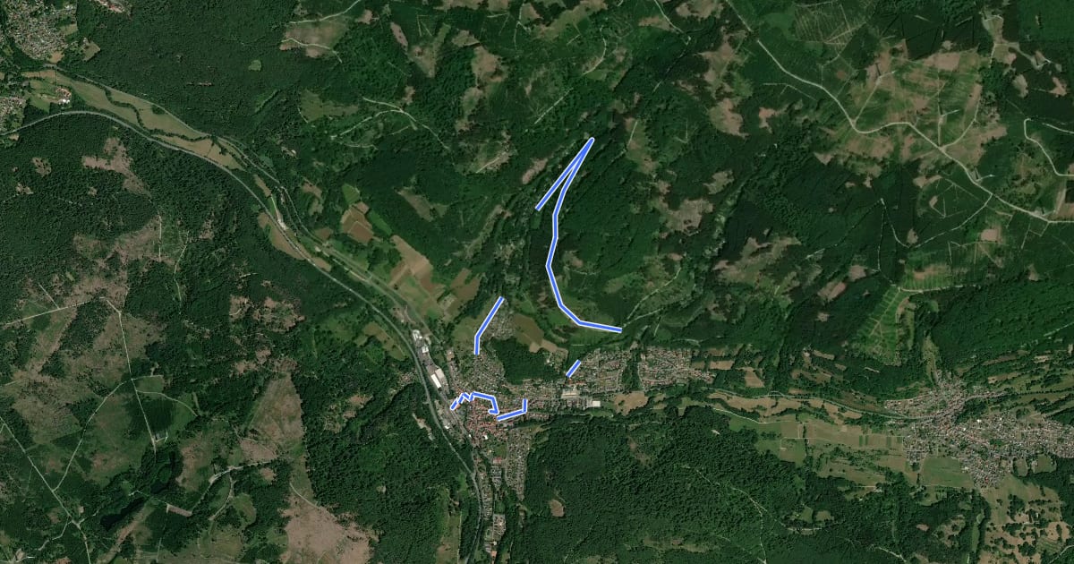 Маршрут Helsa, H1 - Stubbergweg на спутниковом снимке