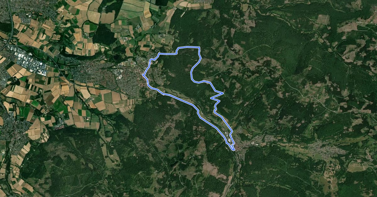 Маршрут Helsa, H10 - Kaufungerweg на спутниковом снимке
