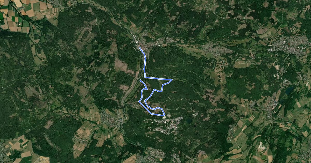 Маршрут Helsa, H2 - Rohrbergweg на спутниковом снимке
