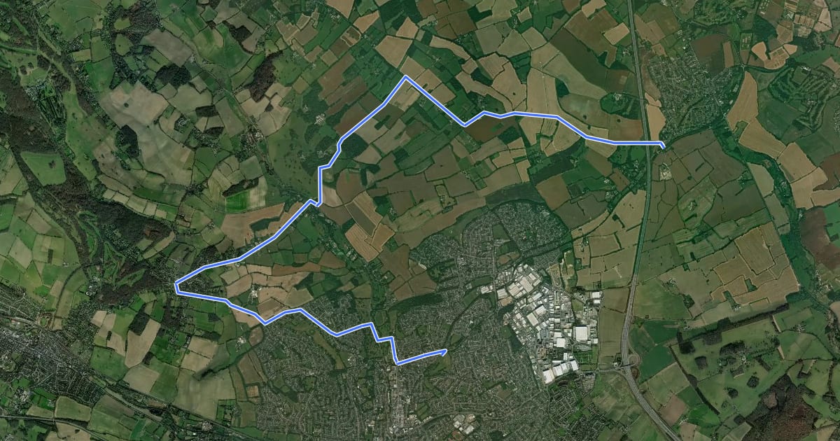 Маршрут Hemel Hempstead cycle route 7 на спутниковом снимке
