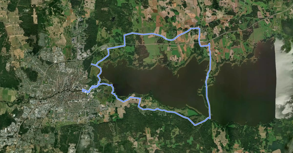 Маршрут Hemfjärden runt на спутниковом снимке