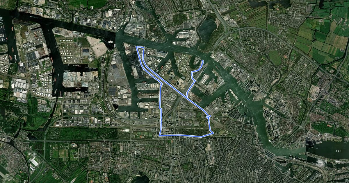 Маршрут Hemhaven route на спутниковом снимке