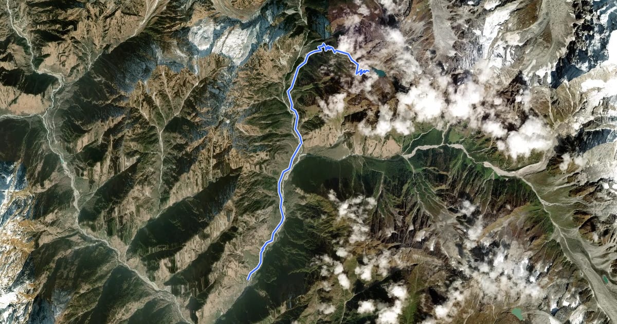 Маршрут Hemkund Sahib на спутниковом снимке