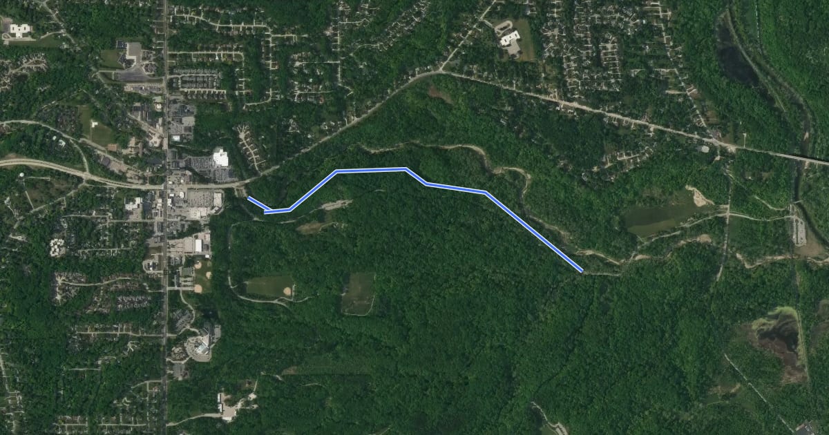 Маршрут Hemlock Trail на спутниковом снимке