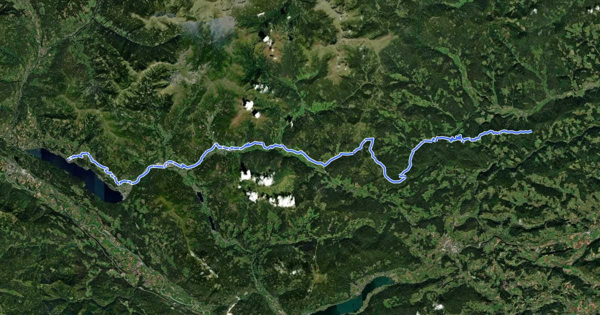 Маршрут Hemmaweg Millstatt-Gurk на спутниковом снимке