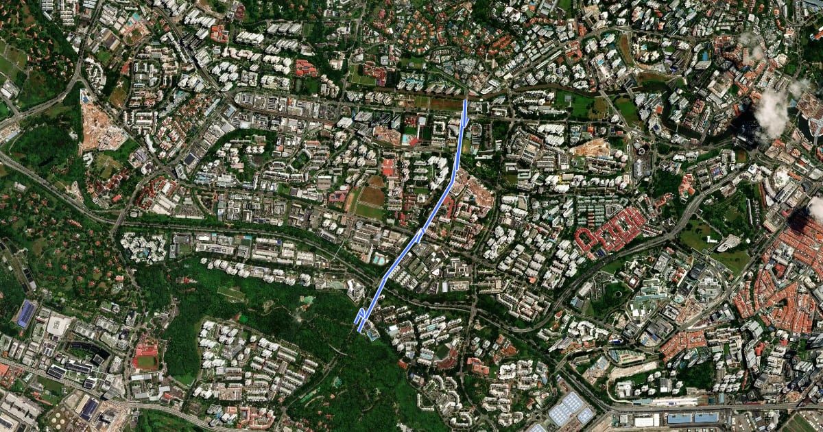 Маршрут Henderson Park Connector на спутниковом снимке