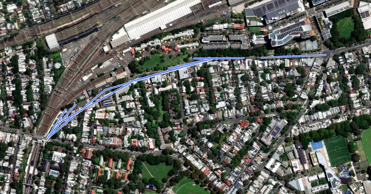 Маршрут Henderson Road на спутниковом снимке