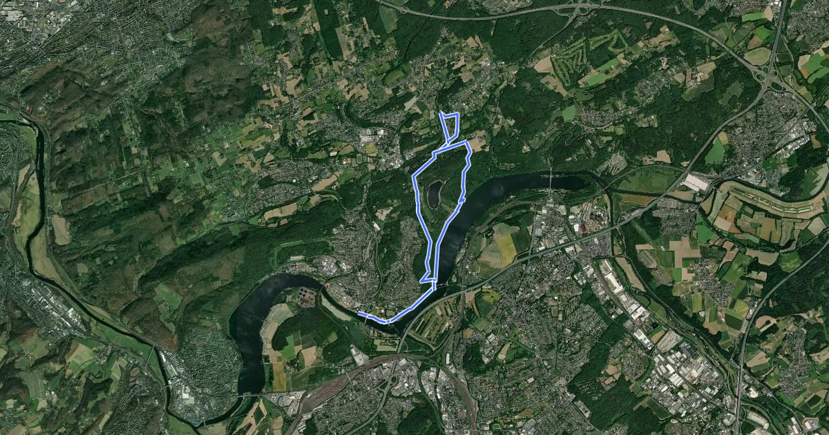 Маршрут Hengsteysee und Teufelskanzel на спутниковом снимке