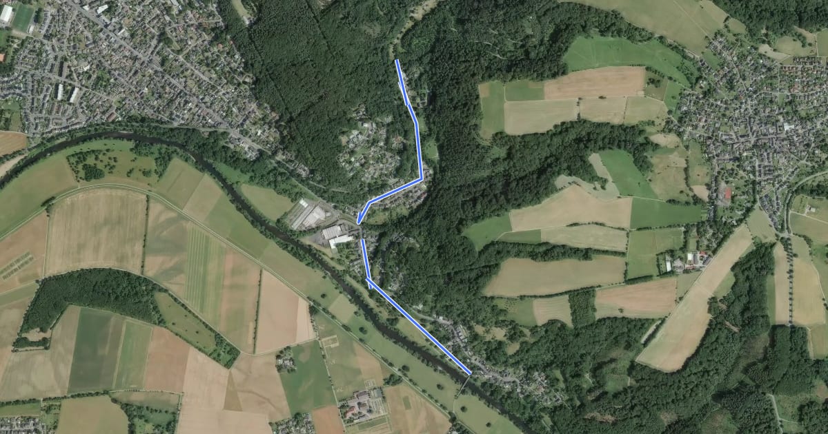 Маршрут Hennef (20) - Siegburg Wahnbachtalsperre (43) на спутниковом снимке