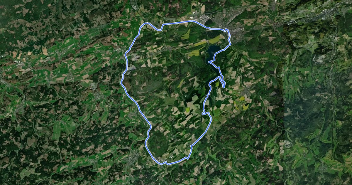 Маршрут Hennesee-Schleife на спутниковом снимке