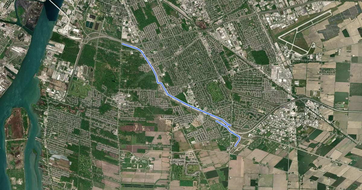 Маршрут Herb Grey Parkway Trail на спутниковом снимке