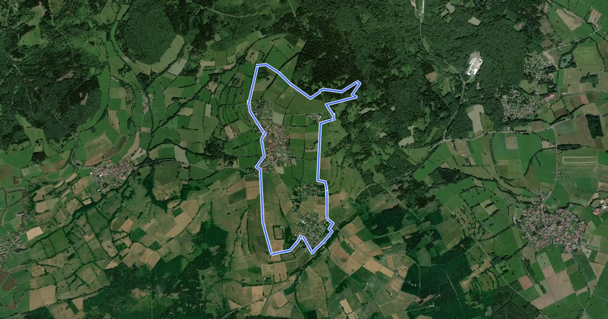 Маршрут Herchenhainer Höhen Rundwanderweg на спутниковом снимке
