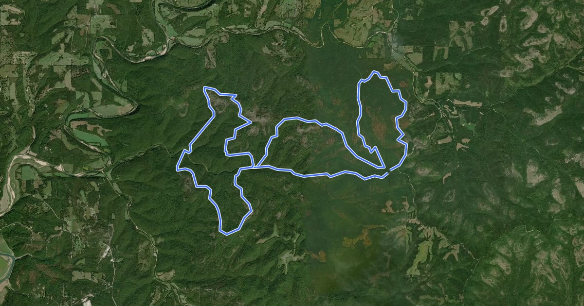 Маршрут Hercules Glade Wilderness Loop на спутниковом снимке