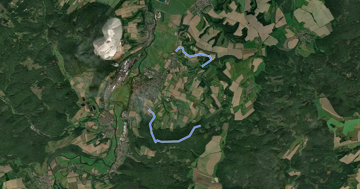 Маршрут Heringen Weitwanderweg Nr.2 на спутниковом снимке