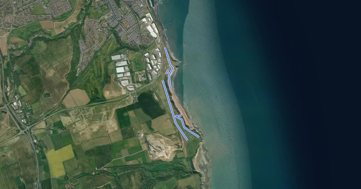 Маршрут Heritage 100 - Seaham to Nose's Point на спутниковом снимке