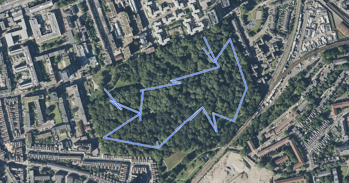 Маршрут Heritage Trail на спутниковом снимке