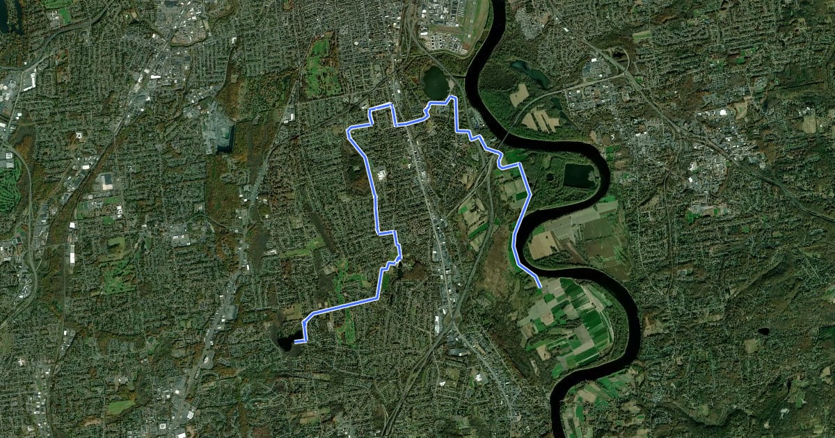 Маршрут Heritage Way Bikepath на спутниковом снимке