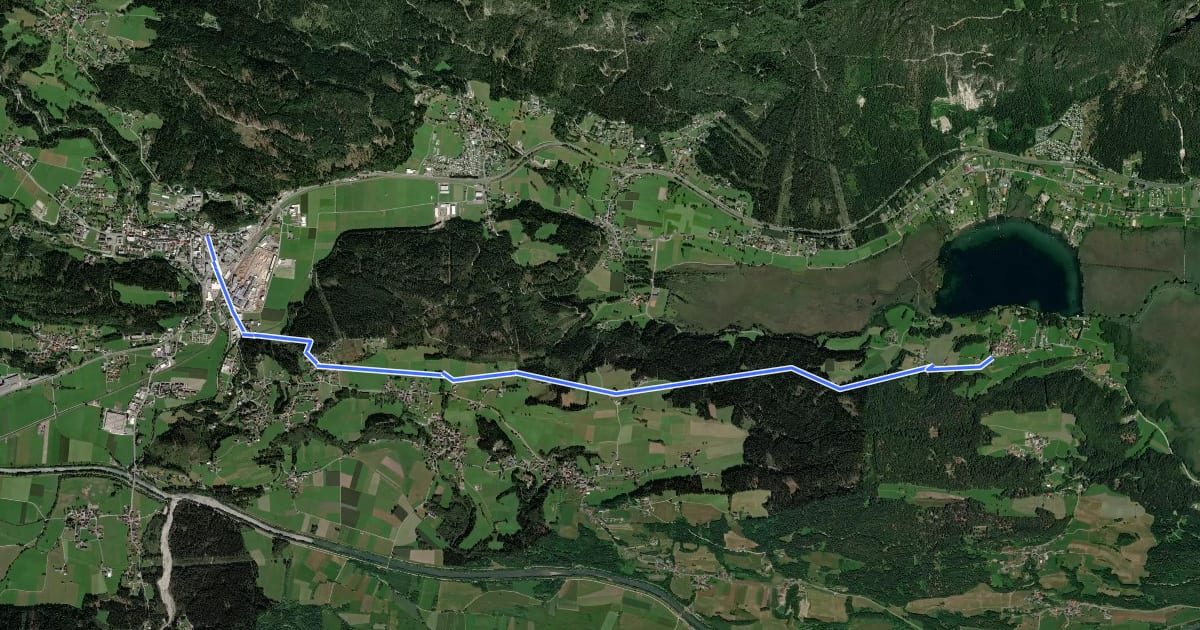 Маршрут Hermagor - Neudorf - Pressegger See - Paßriach на спутниковом снимке