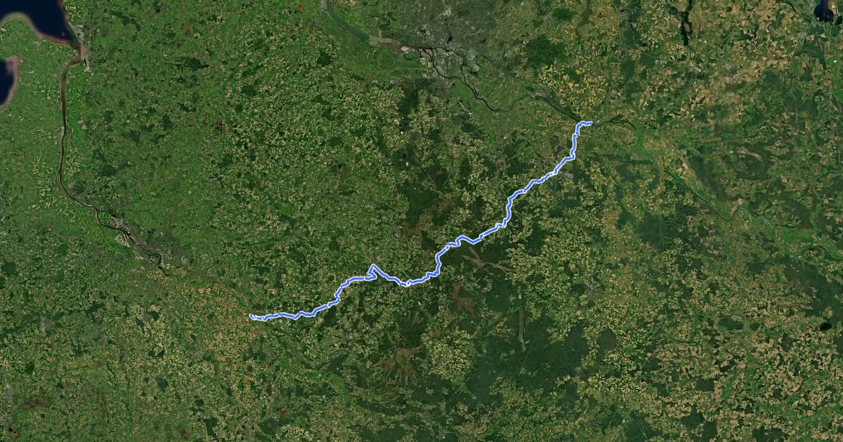Маршрут Hermann-Billung-Wanderweg на спутниковом снимке