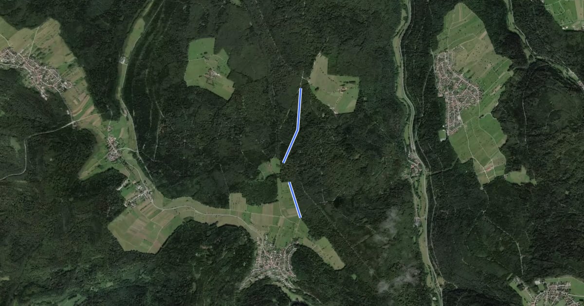 Маршрут Hermann-Kern-Hütte - Bernbacher Heide на спутниковом снимке