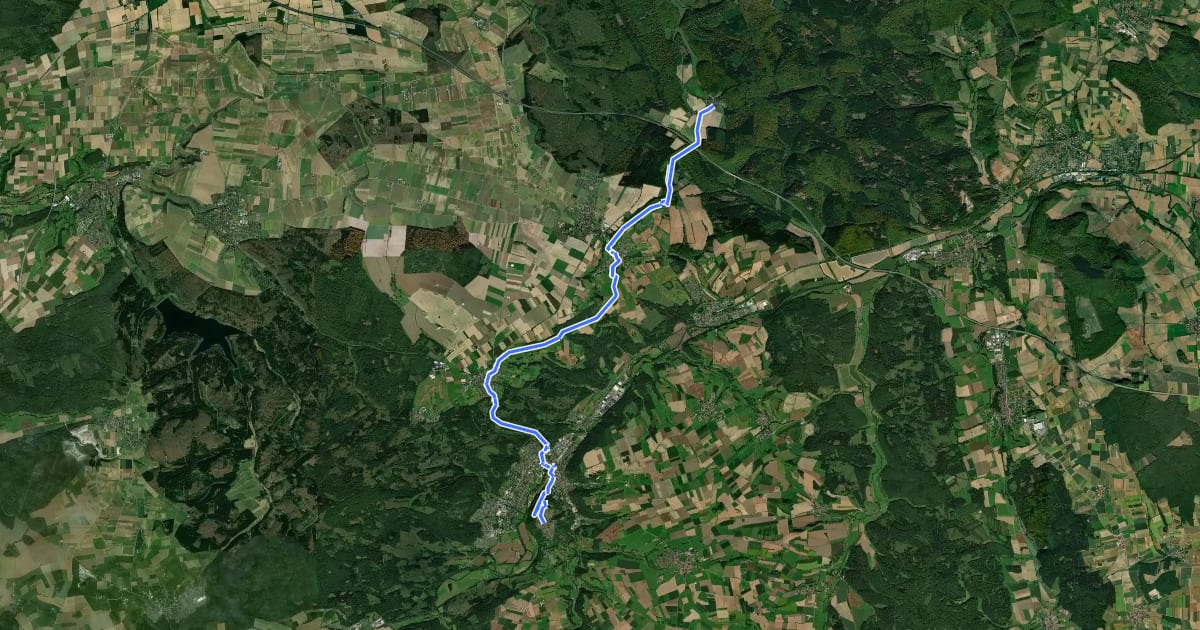 Маршрут Hermannshöhen - Etappe 13 von Blankenrode nach Marsberg на спутниковом снимке