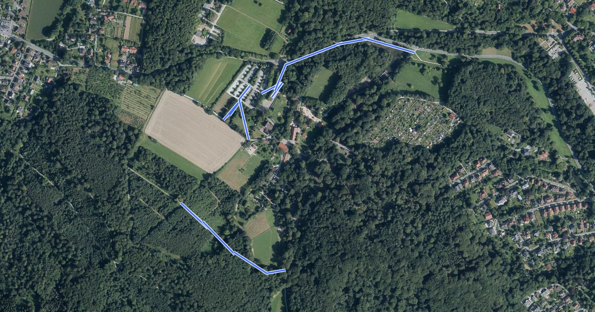 Маршрут Hermannsweg - Bedarfsumleitung (Bielefeld - Tierpark Olderdissen) на спутниковом снимке