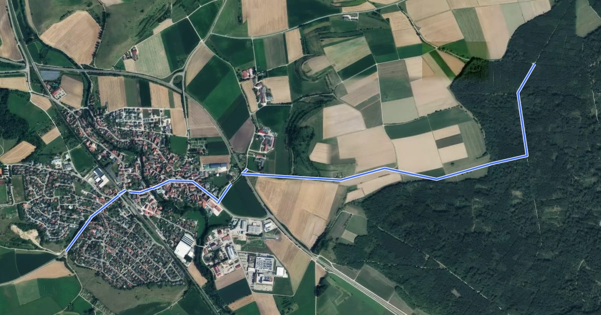 Маршрут Hermaringen Am Hirschberg - Kühhau на спутниковом снимке
