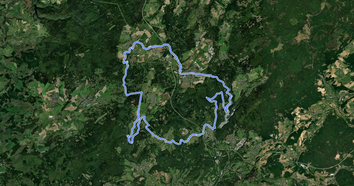 Маршрут Hermeskeiler Rad-Aktiv-Route на спутниковом снимке