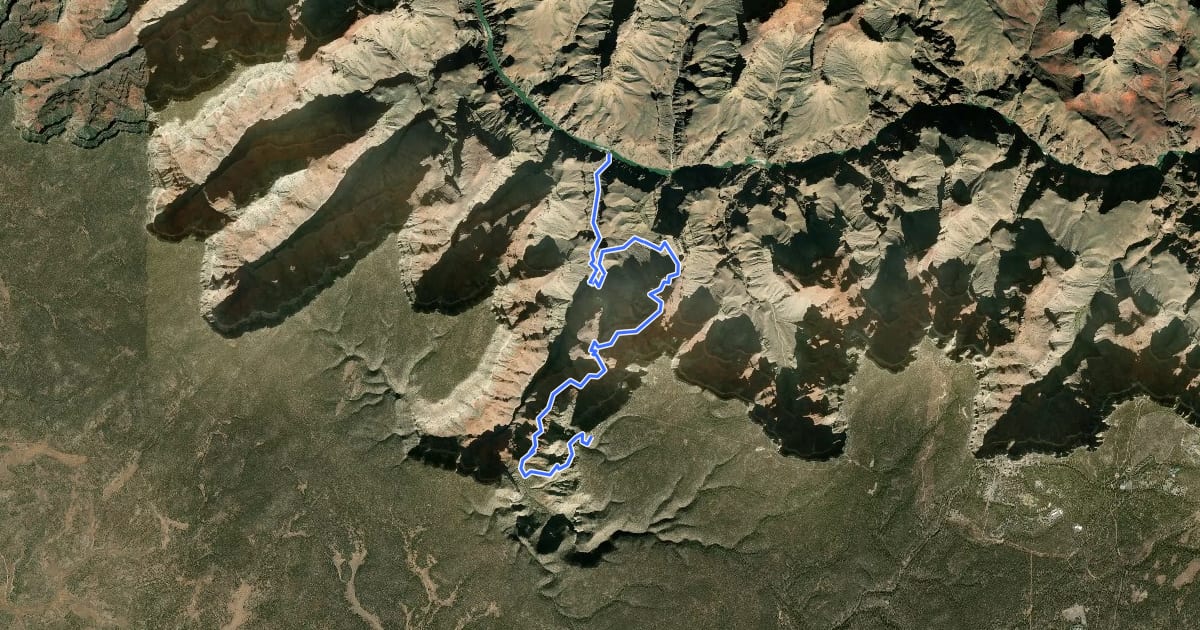 Маршрут Hermit Trail на спутниковом снимке
