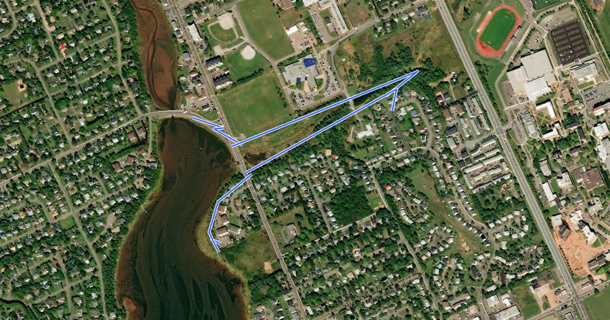 Маршрут Hermitage Creek Trail на спутниковом снимке