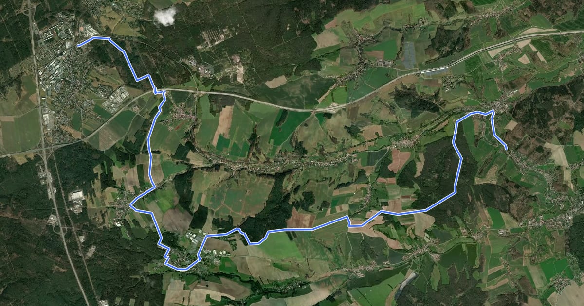 Маршрут Hermsdorf - St. Gangloff - Frankenthal на спутниковом снимке