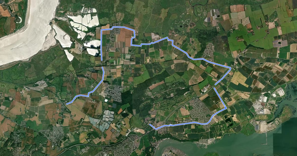 Маршрут Heron Trail на спутниковом снимке