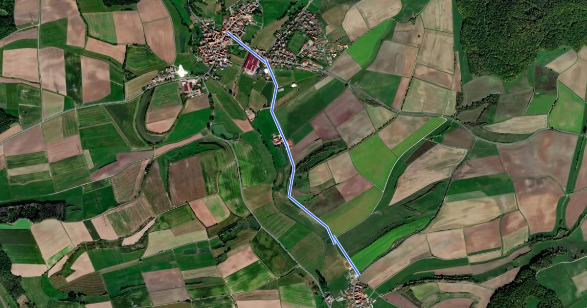 Маршрут Herpersdorf - Oberscheinfeld на спутниковом снимке
