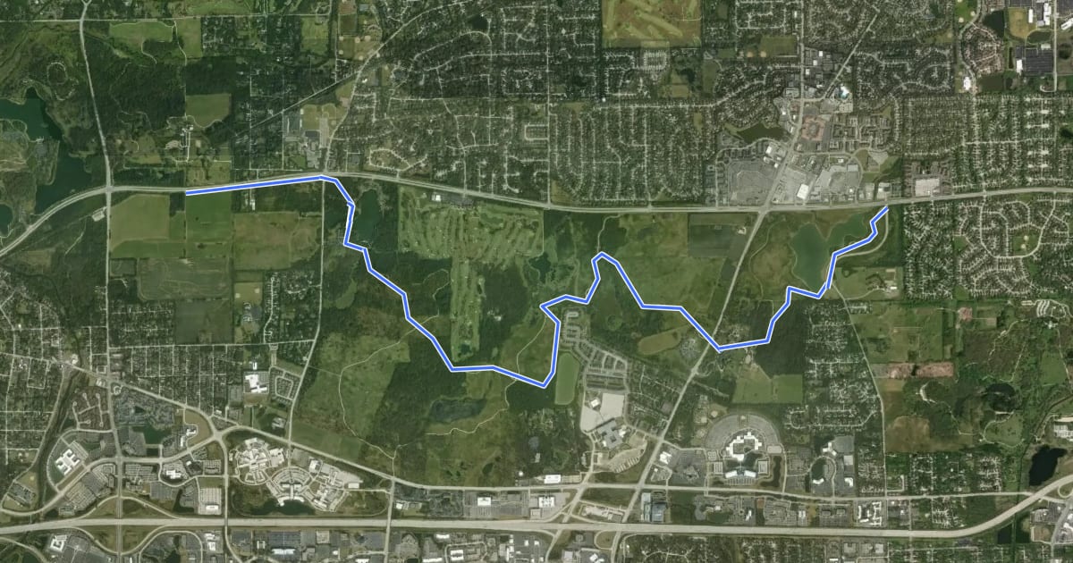 Маршрут Herrick Lake Regional Trail на спутниковом снимке