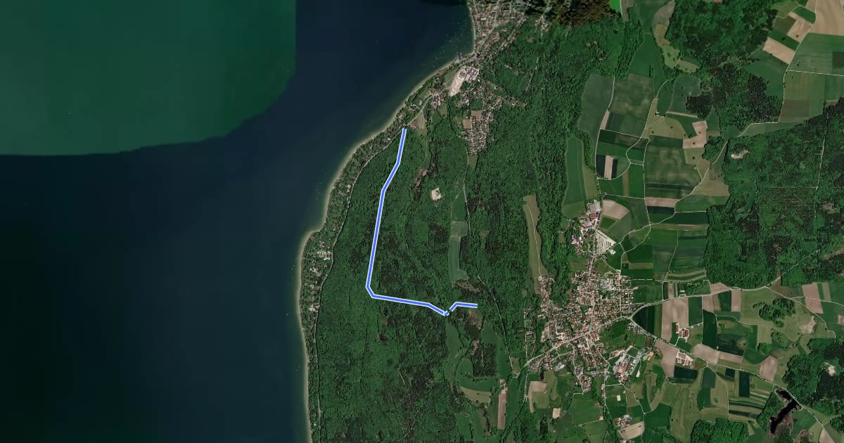 Маршрут Herrsching Andechs Radweg на спутниковом снимке