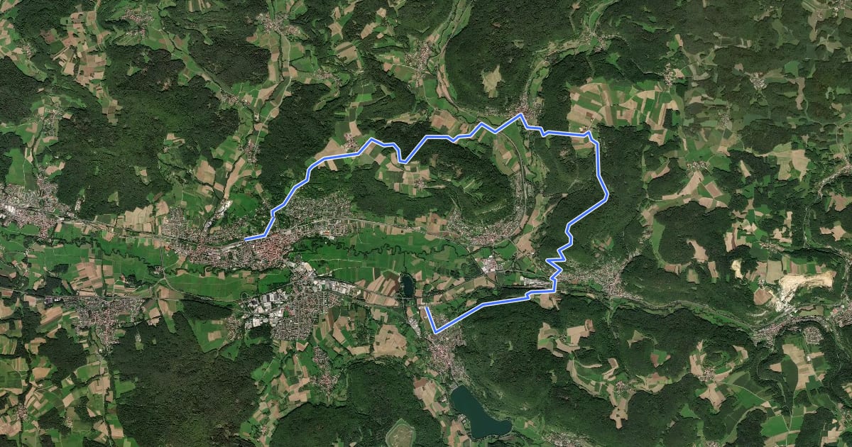 Маршрут Hersbruck – Happurg на спутниковом снимке