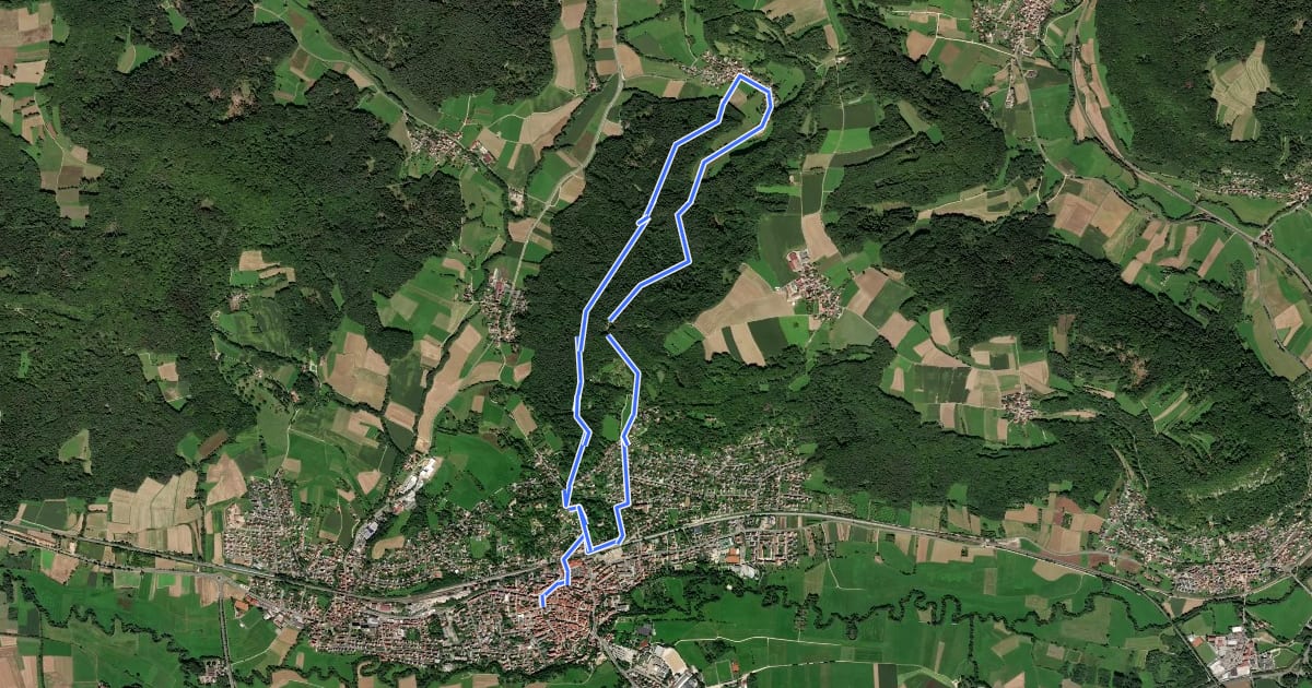 Маршрут Hersbrucker Rundweg Nr. 2 на спутниковом снимке
