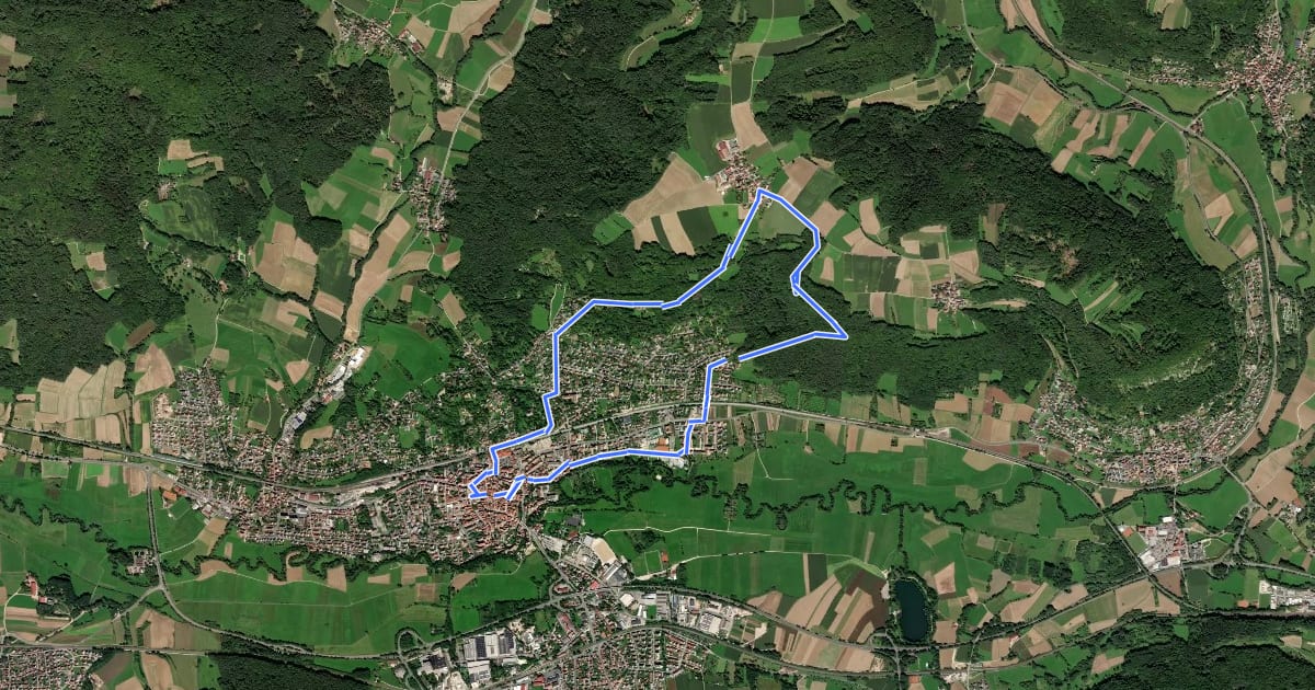 Маршрут Hersbrucker Rundweg Nr. 3 на спутниковом снимке