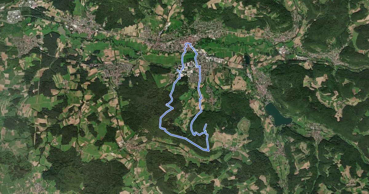 Маршрут Hersbrucker Rundweg Nr. 4 на спутниковом снимке